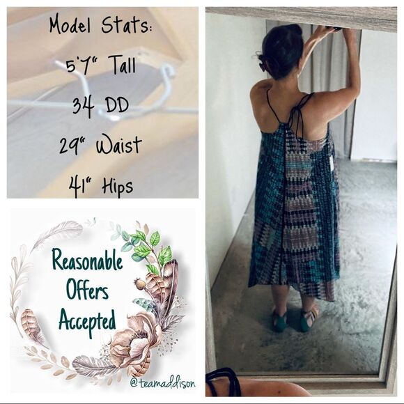 Anthropologie Akemi + Kin Tassel Midi Dress NEW Boho Rayon Small - Picture 10 of 13